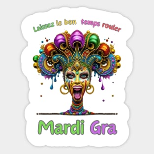 "Vintage Mardi Gras Vibes: Retro Beads Delight" - Cajun Party New Orleans Sticker